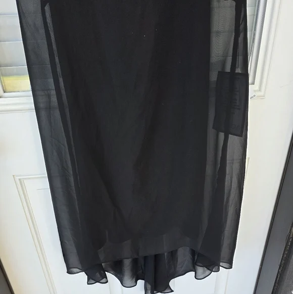Adrianna Papell Women Black Chiffon Overlay Cocktail Dress XS Sheer NWT - Picture 10 of 13
